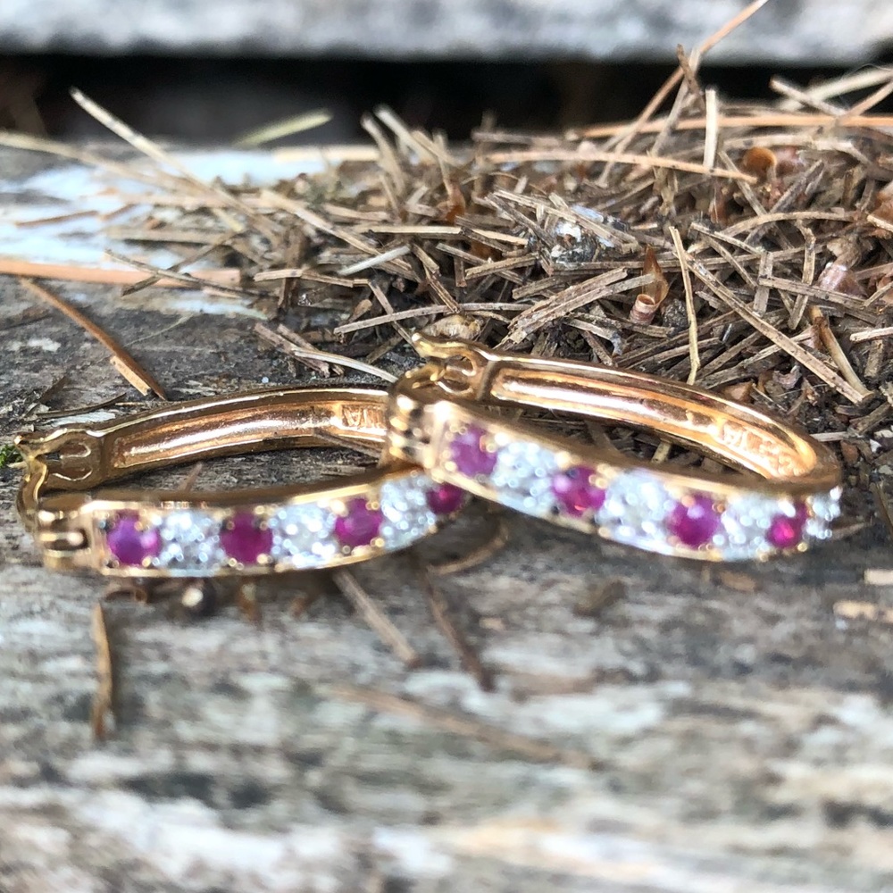 Sterling gold overlay hoop earrings